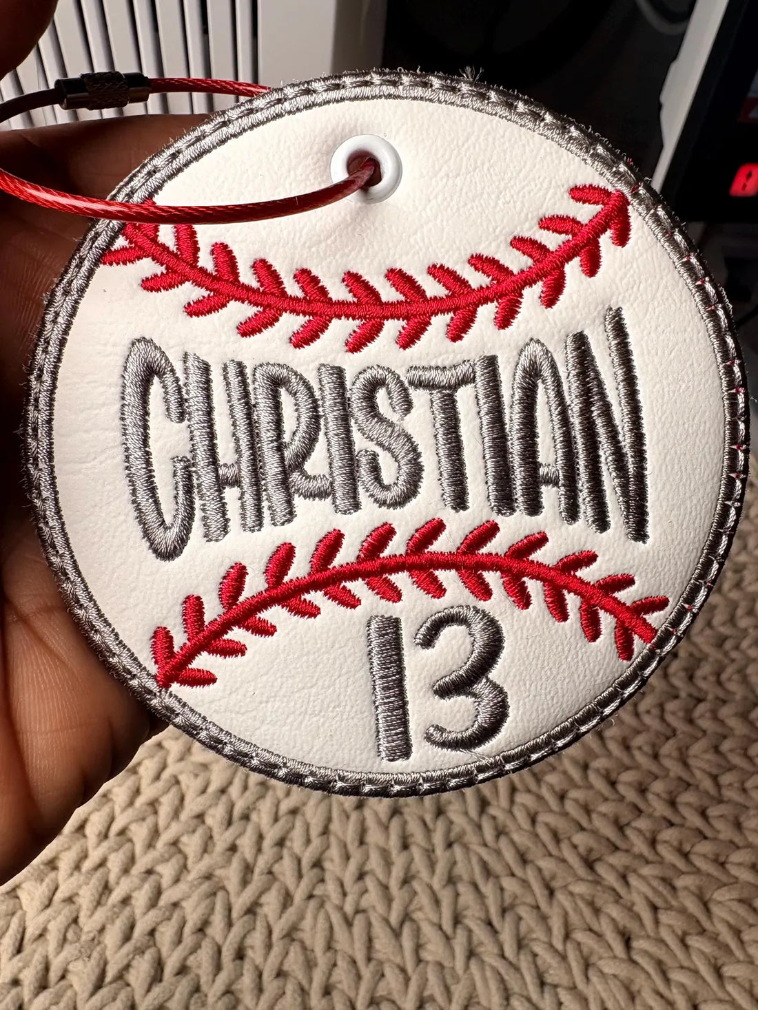 Baseball Bag Tag ITH Embroidery Design| Digital Design for Machine Embroidery