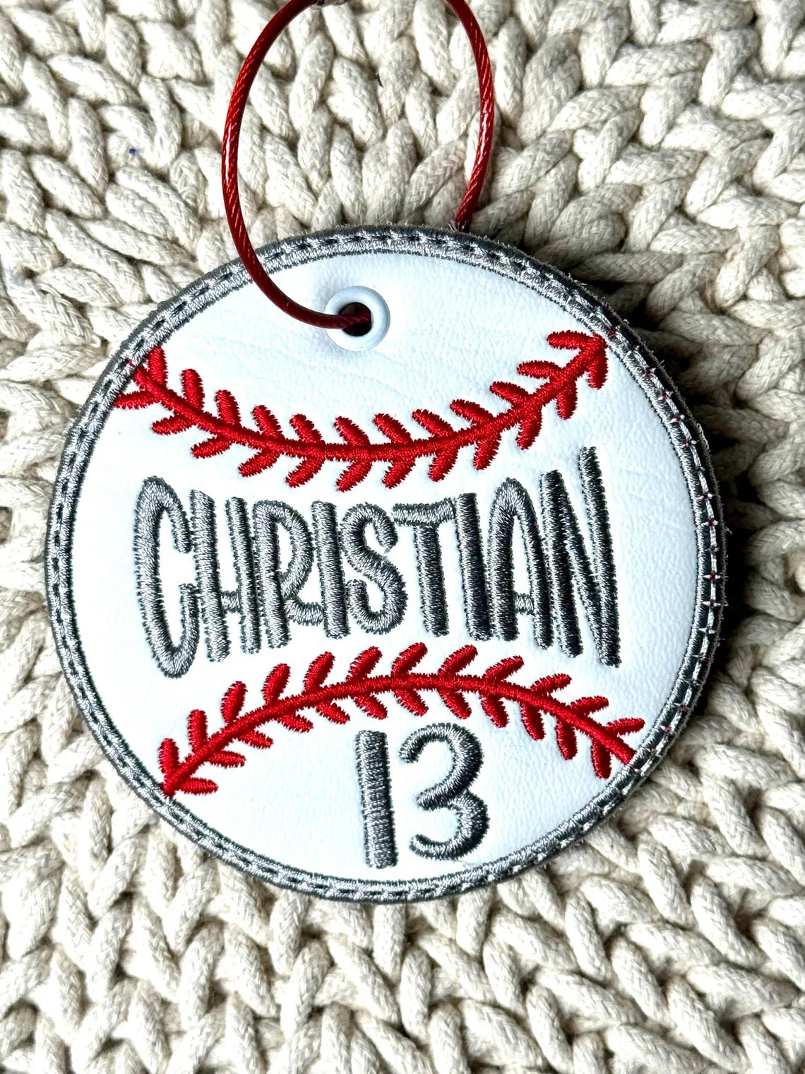 Baseball Bag Tag ITH Embroidery Design| Digital Design for Machine Embroidery