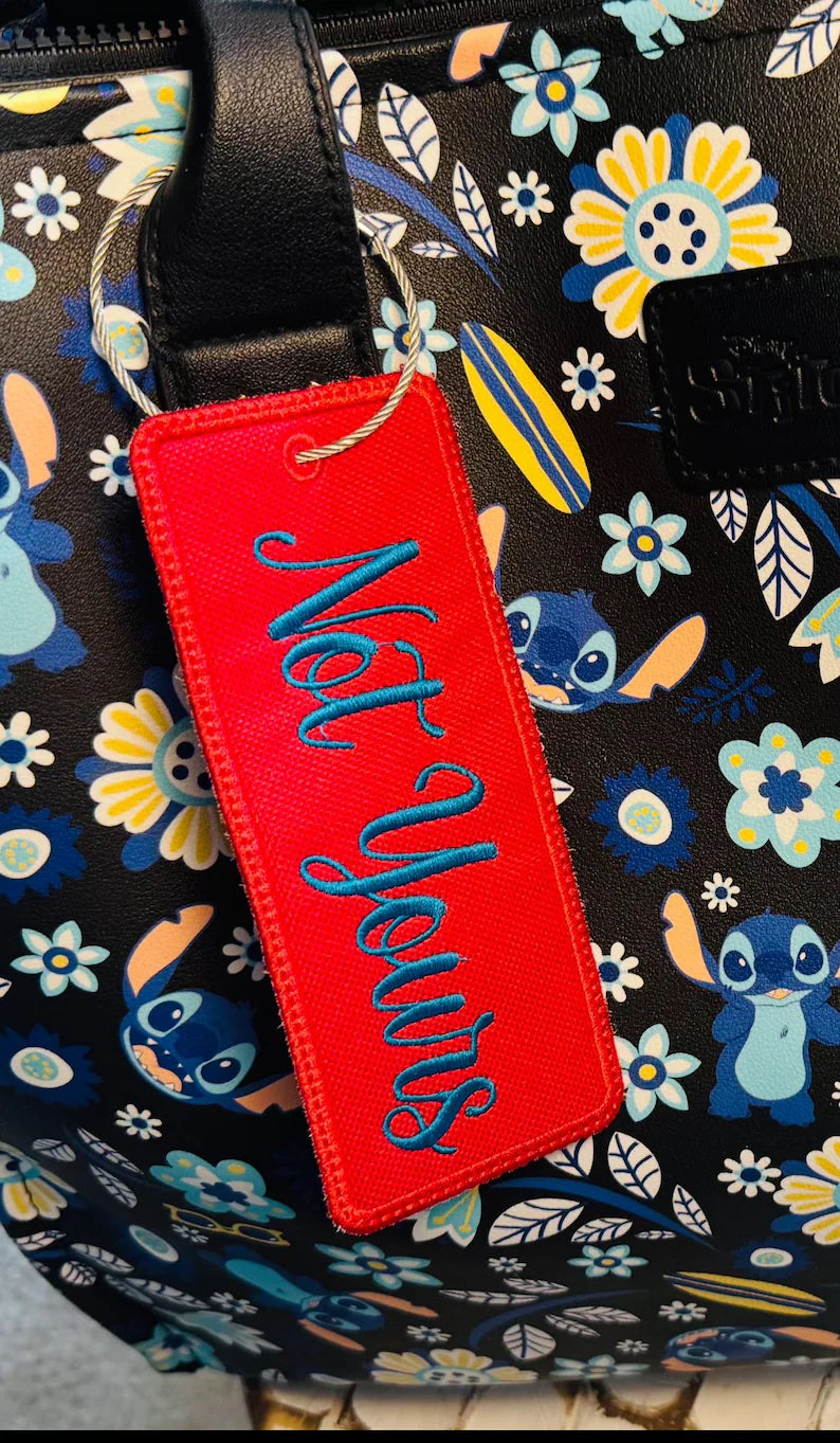 Blank Rectangle Bag Tag, Embroidery Design (Digital Download)