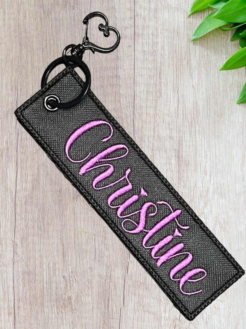 Blank Rectangle Bag Tag, Embroidery Design (Digital Download)