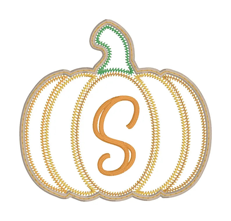 Pumpkin Bag Tag: Fall Fruit Embroidery Design 5x7 Hoop, Digital Download