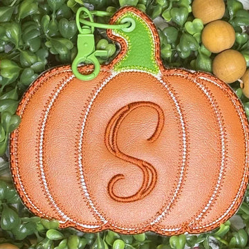 Pumpkin Bag Tag: Fall Fruit Embroidery Design 5x7 Hoop, Digital Download